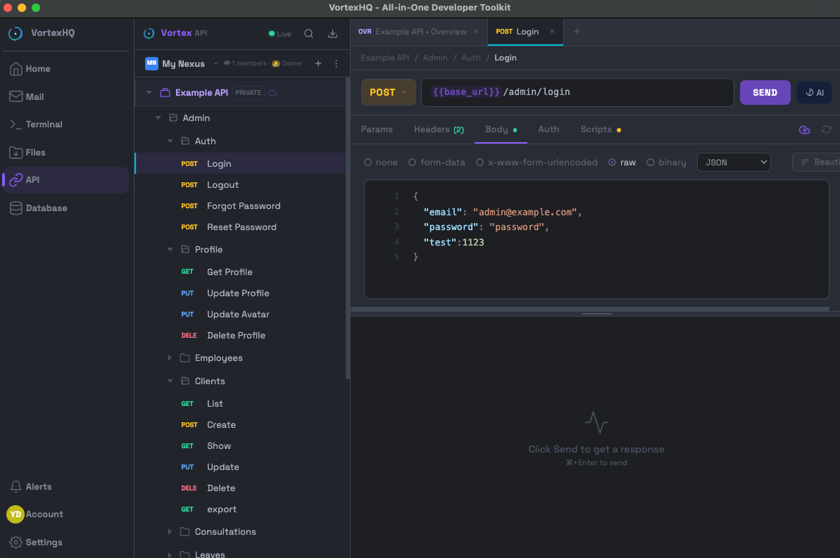 VORTΞXHQ — API Client