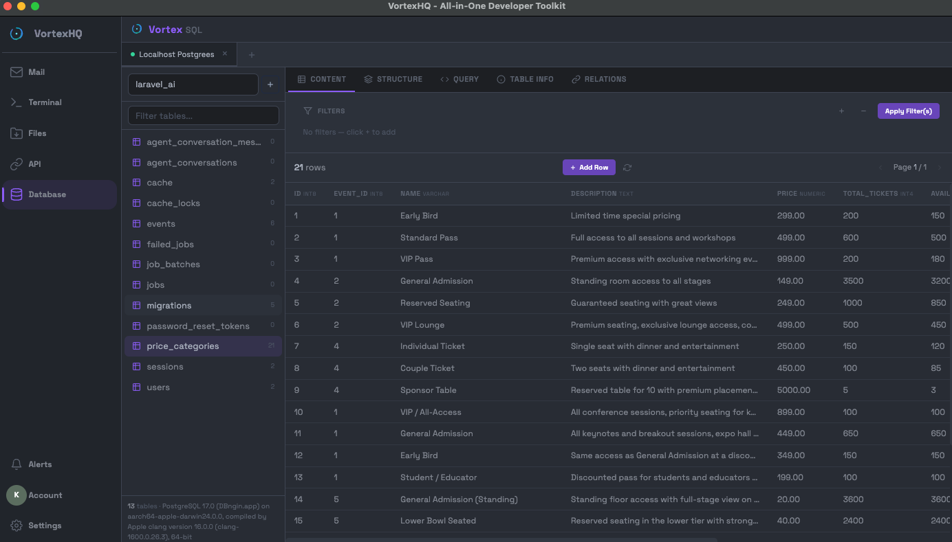 VORTΞXHQ — Database
