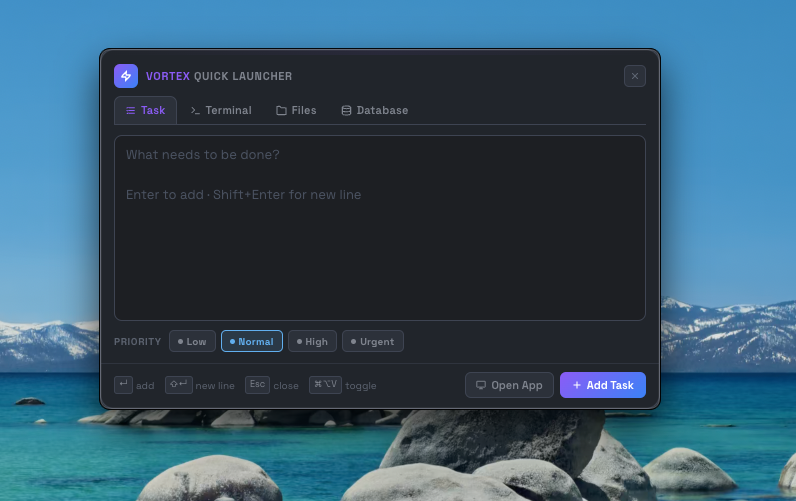 VORTΞXHQ — Quick Task